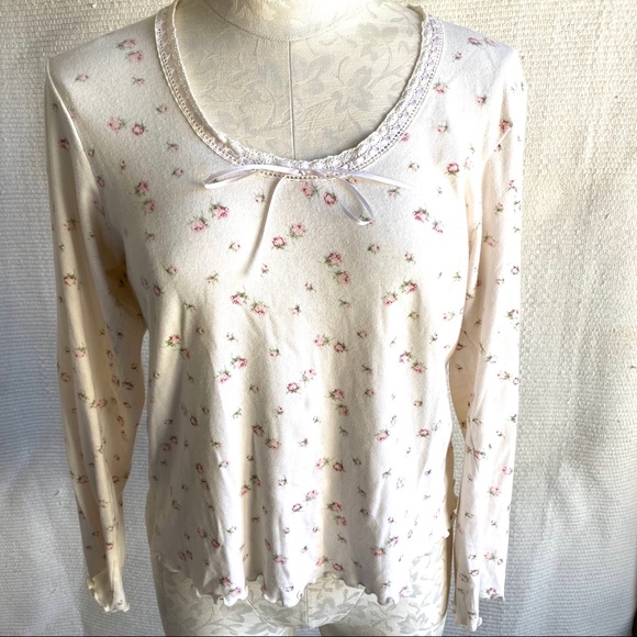 Ralph Lauren Vintage Boho Prairie Floral Print Tee - Picture 8 of 8
